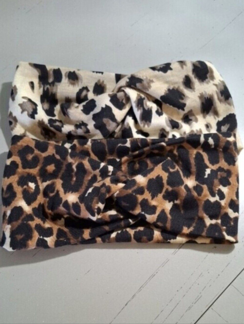 Set Of Leopard Print Twist Headwraps